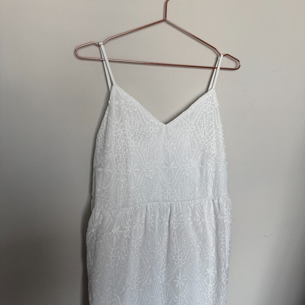 Womens Midi Dress 2XL Plus Size White Floral Lace Cottagecore Milkmade Bride - Picture 3 of 9